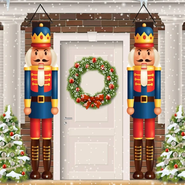 Christmas Nutcracker Shaped Door Couplet Navidad Natal Noel Wall Hanging Marry Christmas Decorations For Home 2025 New Year 2026