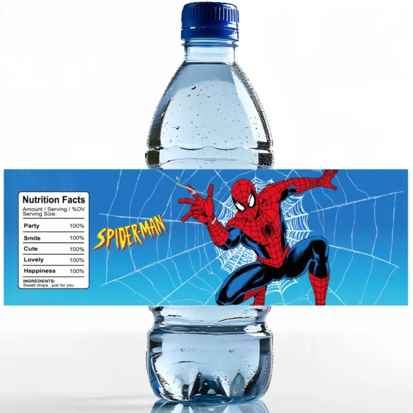 Spiderman Party Supplies Bottle Labels For Baby Shower Kids Water Bottle Sticker Spidey Birthday Party Decoration - Image 4