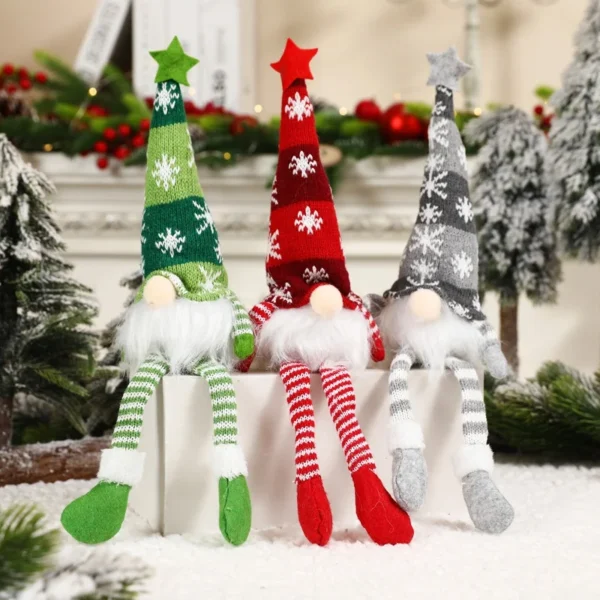 Christmas Faceless Doll Gnome Ornaments LED Light Plush Knitting Crafts Pendant Decor Christmas Decorations for Home Kids Gift - Image 4