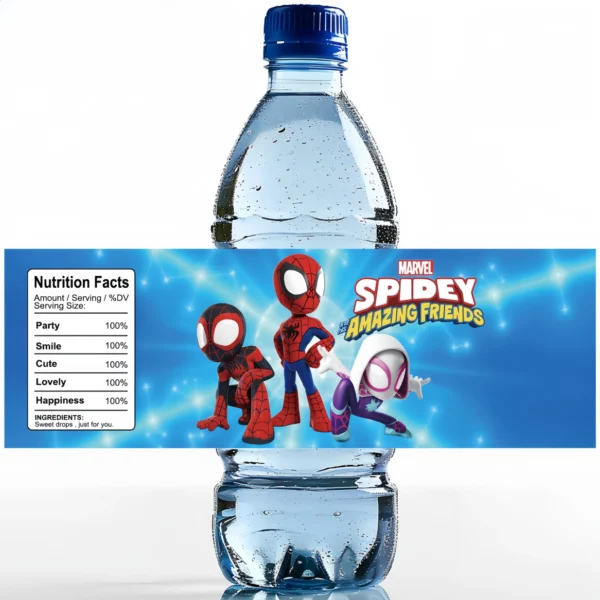 Spiderman Party Supplies Bottle Labels For Baby Shower Kids Water Bottle Sticker Spidey Birthday Party Decoration - Image 6