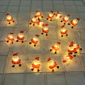 Runtowo Santa Claus Snowman LED Light String Christmas Decoration For Home Xmas Tree Ornament 2025 Navidad Gift 2026 New Year