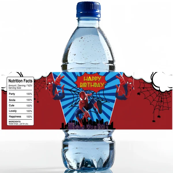 Spiderman Party Supplies Bottle Labels For Baby Shower Kids Water Bottle Sticker Spidey Birthday Party Decoration - Image 5
