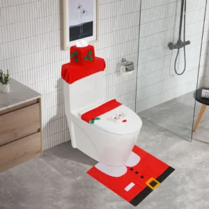 New Cute Christmas Toilet Seat Covers Creative Santa Claus Bathroom Mat Xmas Supplies for Home New Year Navidad Gift Decor 2024
