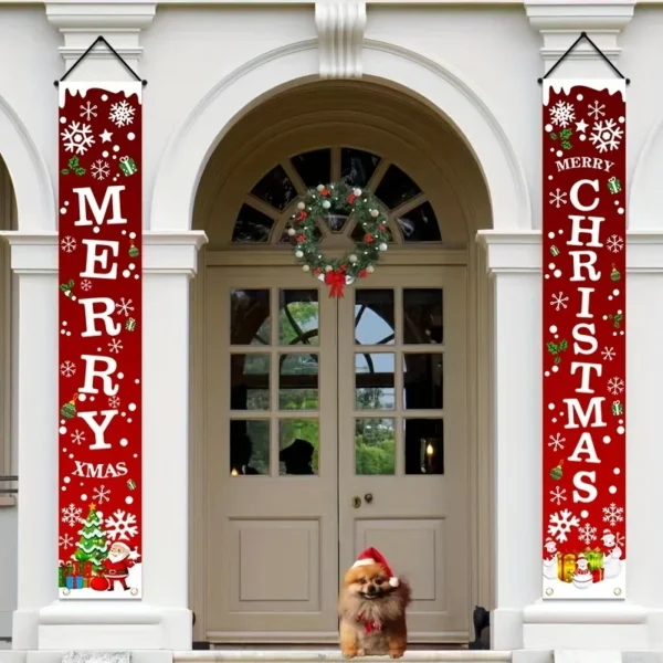 A Pair of Christmas Banners for Holidays: Suitable for Home, Party, or Garden Decoration -180cm/70.8 Inches X 30cm/11.8 Inches - Image 3