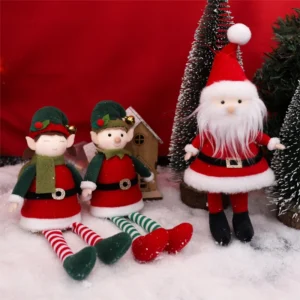 Santa Elves Christmas Decoration Supplies Fabric Plush Doll Small Figurine Pendant Christmas Tree New Year Gift Hanging Ornament
