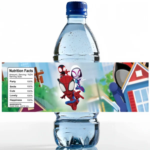 Spiderman Party Supplies Bottle Labels For Baby Shower Kids Water Bottle Sticker Spidey Birthday Party Decoration - Image 3