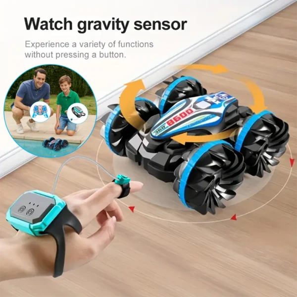 Amphibious Remote Control Car Gesture Sensor 4WD Off-Road Toy Car 360 Degree Rotating Waterproof RC Stunt Car for Kids Gifts - Image 3