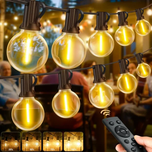 30M Outdoor LED String Lights Bulbs Balcony Garland Fairy Lamps With Remote Control for Wedding Camping Garden Christmas Party - Image 4