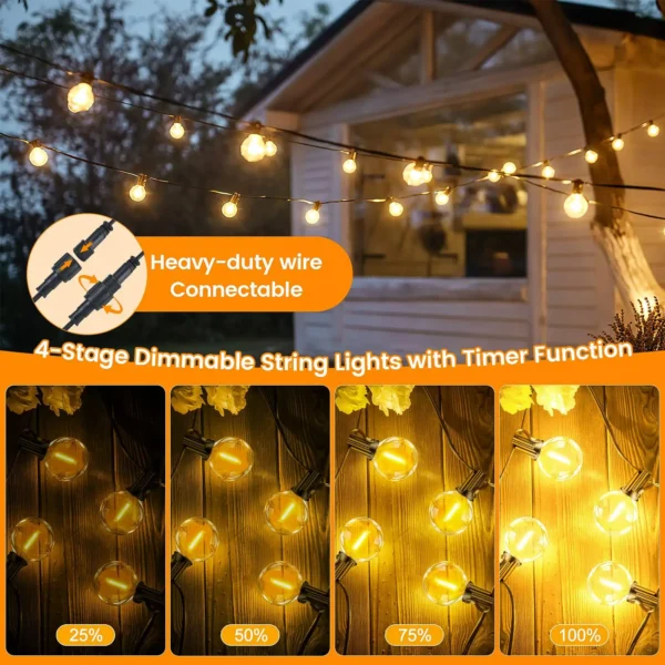 LED String Bulbs Lights Outdoor 20M/30CM/45CM Plastic Bulbs IP44 Courtyard Garden Camping Atmosphere Lighting For Wedding Decor - Image 2