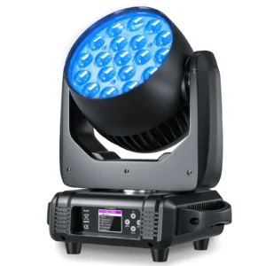 Moving Head Light 19x15W DMX Stage Lights Zoom Beam Wash RGBW for Parties Live Show Concert Wedding Christmas Events
