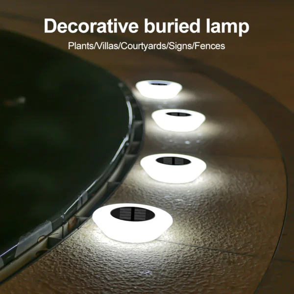 Solar Powered Outdoor Lawn Light 14LED Beads Waterproof Ground Plug Lamp for Garden Pathway Patio Camping Xmas Decor Lighting
