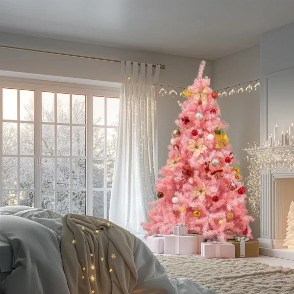 Christmas Tree 6ft, Pink Artificial Christmas Tree with 800 Tips Xmas 180CM Tree for Holiday Decorations - Image 3