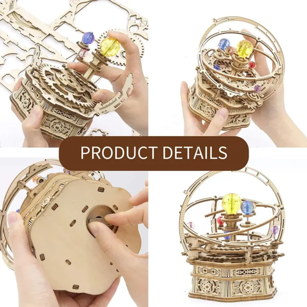 84pcs Rotatable DIY 3D Starry Night Wooden Model Building Kit Block Assembly Music Box Toy Gift for Children Adult - Image 6