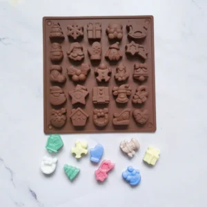 25 Cavity Christmas Chocolate Mold Siliocne Candy Mould Non-Stick Cake Baking Tool for Delicious Holiday Treats