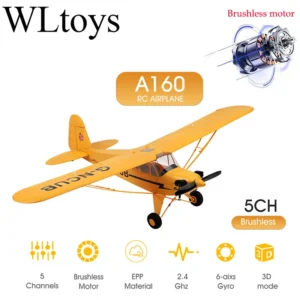Plane RTF 2.4G Brushless Motor 3D/6G Remote Control Airplane Wltoys A160 Upgraded J3-CUB Ready To Fly