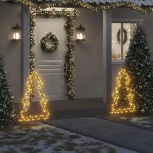 90cm Christmas Tree Decorations with 115 LEDs & Ground Spikes - Festive Light Up Your Holidays!