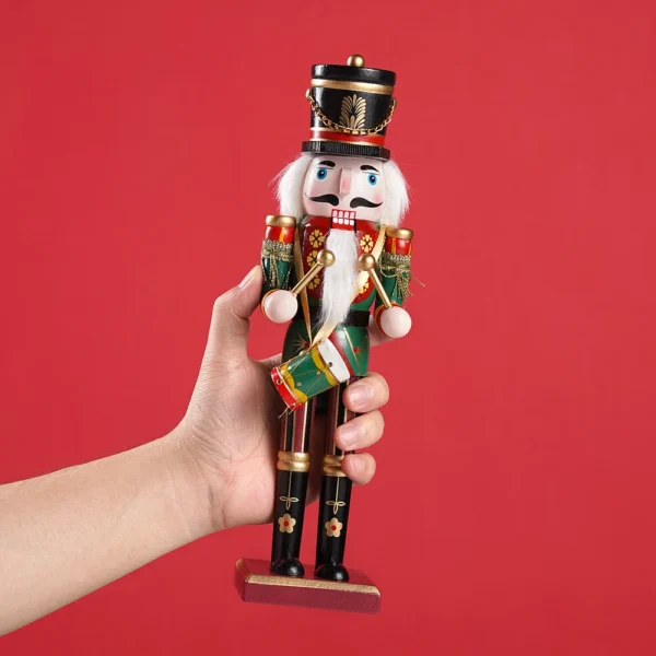 30cm Christmas Handmade Nutcracker Wooden Soldier Creative Wooden Doll Gift For Home Desktop Decoration - Image 3