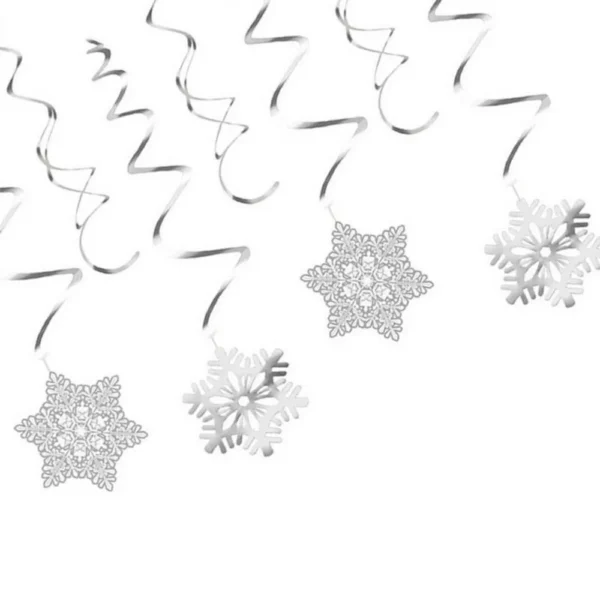 30pcs Snowflake Swirls Christmas Party Foil Hanging Ceiling Decorations Gift - Image 3