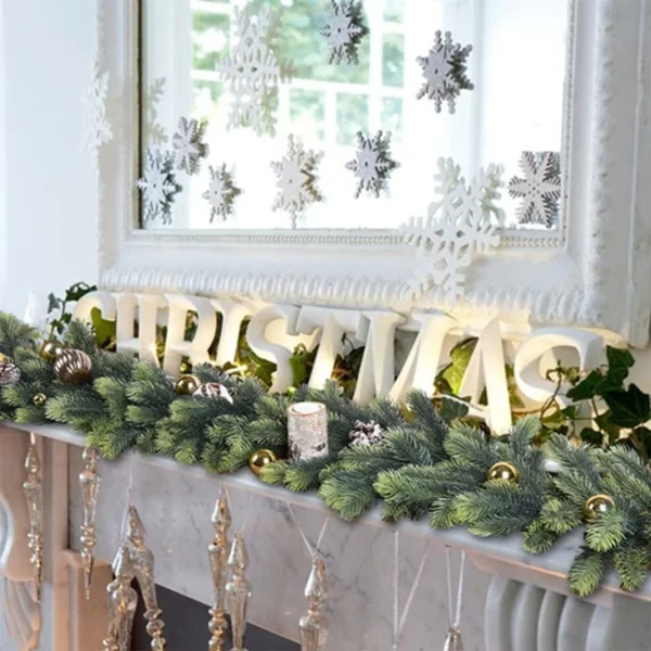 1Pc Artificial Green Plants Christmas Tree Garland Home Party Decorative Outdoor Yard Pine Tree Rattan Hanging Hot Sale Products - Image 2
