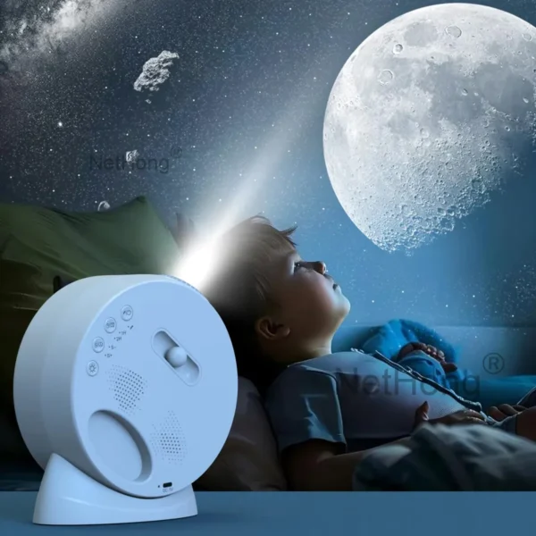 12 in 1 Planetarium Projector Bluetooth Night Light Rechargeable LED Clock - Image 4