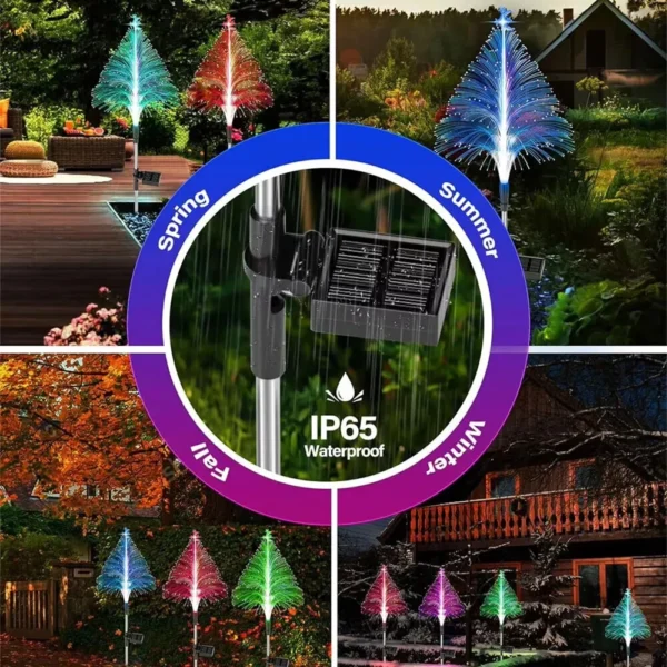2Pcs Double Layer Solar Landscape Lights Outdoor Garden Christmas Lamp 7 Color - Image 4