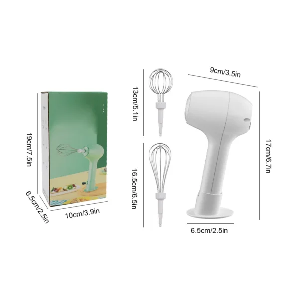 Electric Wireless Egg Beater USB Rechargeable Handheld Egg Beater One-Button Start for Whipping Or Mixing Eggs Butter Cream - Image 5