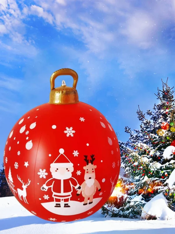 60CM Xmas Decorative Ball Water-Proof Christmas Inflatable Ball Colorful Large Porch Courtyard Ornaments - Image 4