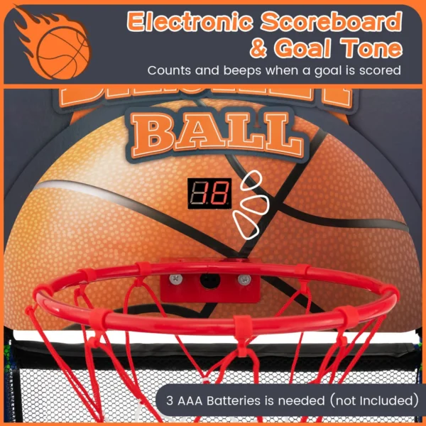 Kids Basketball Arcade Game 2-in-1 Indoor Outdoor Basketball & Sticky Balls Game - Image 6
