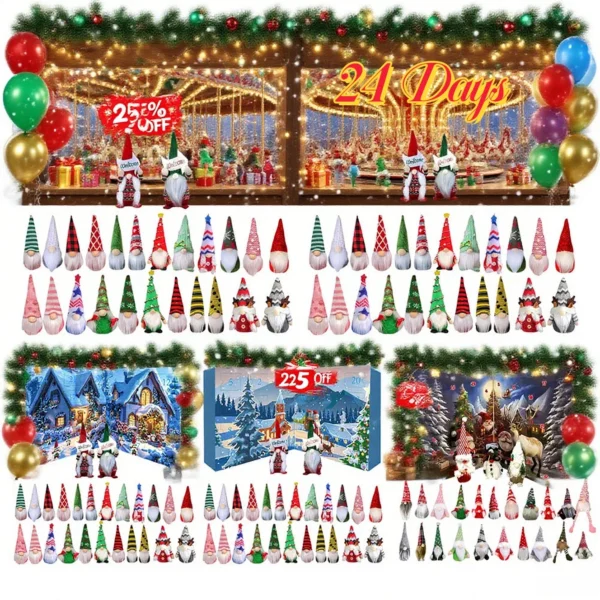 Christmas Gnome Advent Calendar 24 Days Xmas Countdown Calendar with Gnome Pendants and Ornaments for boys girls - Image 2