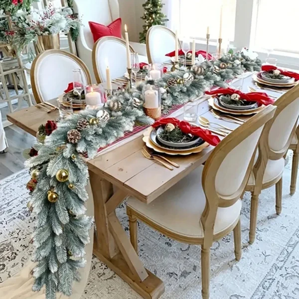 1Pc Artificial Green Plants Christmas Tree Garland Home Party Decorative Outdoor Yard Pine Tree Rattan Hanging Hot Sale Products - Image 4