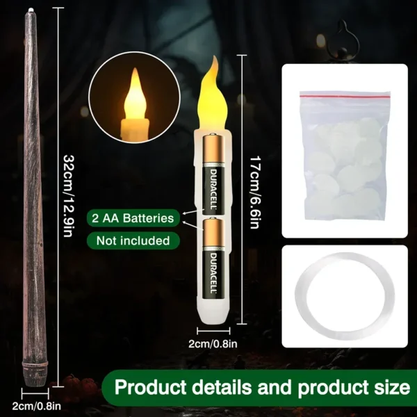 12-48Pcs Floating Candles with Magic Wand Flickering Warm Light LED Flameless Candle Taper Candles for Christmas Wedding Party - Image 2