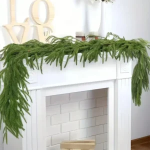 Faux Cedar Garland Soft Bendable Christmas Greenery Garland Real Touch Garland Christmas Decorations for Mantle Stairs Fireplace