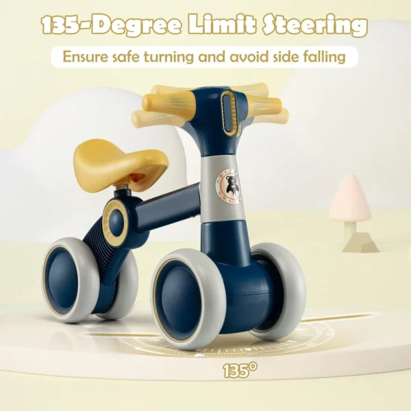 Cute Baby Balance Bike 4 Wheels Childrens Bicycle Toddlers Riding Toy w/No Pedal - Image 5