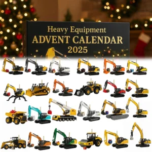 Heavy Equipment Advent Calendar 2D Flat Construction Vehicle Ornaments 24 Days Christmas Countdown Calendar for Boys Girls