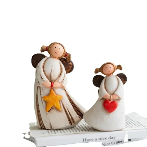 Christmas Love Angel Girl Rural Pastoral Resin Statue Christmas Decoration Table Decoration Wedding Celebration Gift - Image 2