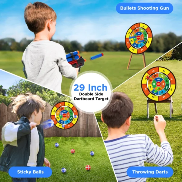 2X Bow Arrow + Guns Toy For Kids LED Light Up Archery with Suction Cup Stand Target Dart Board Indoor Outdoor Game Toys - Image 4