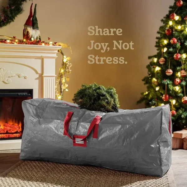 Christmas Tree Storage Bag Fits 9 Ft Artificial Trees Plastic Waterproof Christmas Tree Bag Strong Durable Handles - Image 2