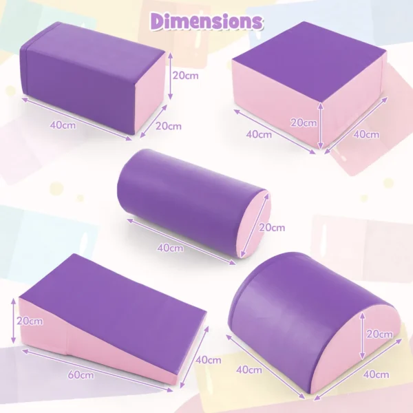 5-Piece Climb and Crawl Activity Play Set Sliding Safe Soft Foam Playset - Image 2