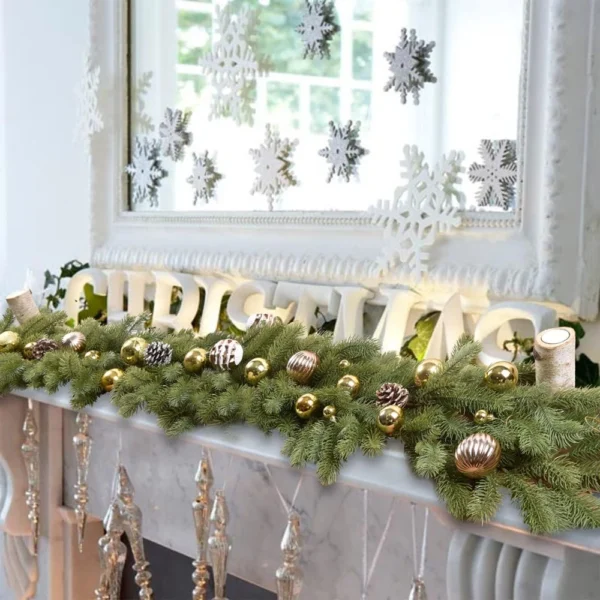 1pc Artificial Green Plants Christmas Tree Garland Wreaths Home Party Decoration Outdoor Yard Pine Tree Rattan Hanging Ornament