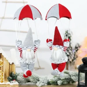 Christmas Pendant Santa Claus Parachute Scene Decoration Parachute Jumping Old Man Doll Window Hanging Decorative Gift