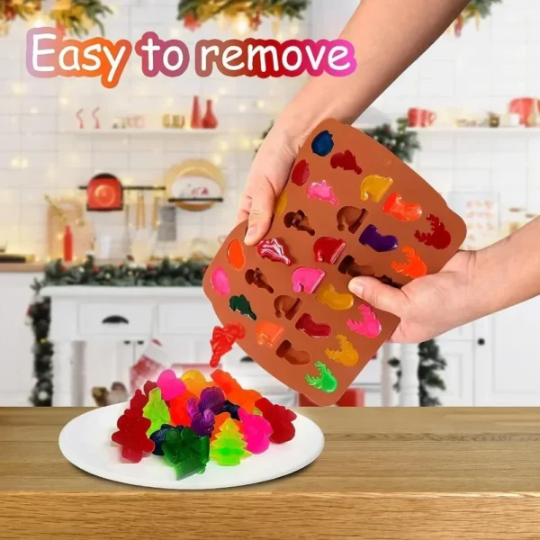 Christmas Silicone Chocolate Mold Gingerbread Man Xmas Tree Snowman Gloves Gummy Candly Mould Kitchen Party DIY Baking Tool - Image 4