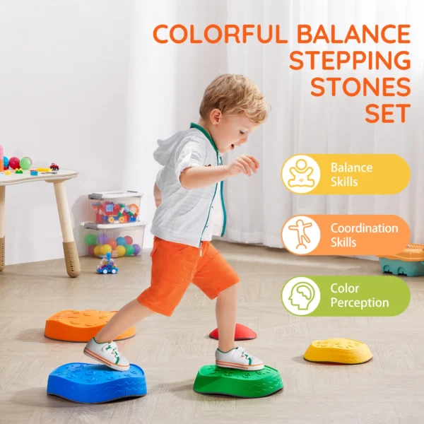 5PCS Balance Stepping Stones Montessori Children Toys Sensory Training Tactile Sensing for Kids Party Social Games - Image 2