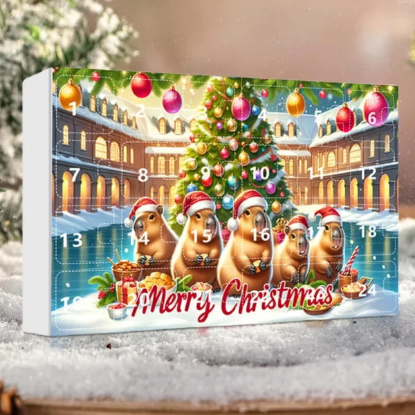 Capybara Advent Calendar 24 Days Christmas Countdown Calendar Cute Capybara Christmas Ornaments Christmas Advent Calendar - Image 2