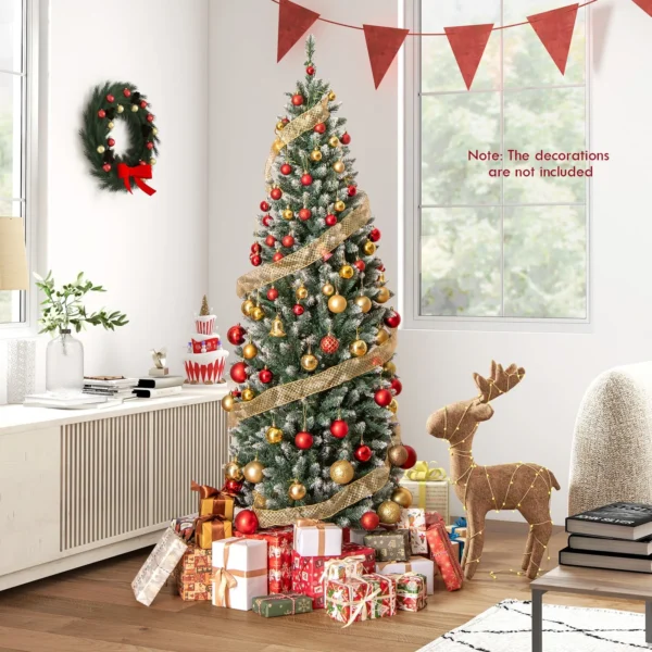 6 FT Artificial Xmas Tree Hinged Christmas Tree with 618 Branch Tips - Image 2