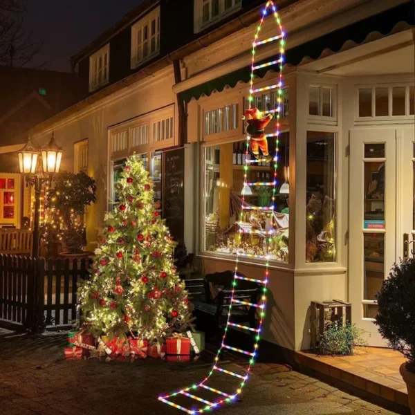 LED Christmas Decorations Fairy lamp LED Ladder Lamp with Climbing Santa Claus Home Outdoor Christmas Light New Year Ornaments s - Image 2