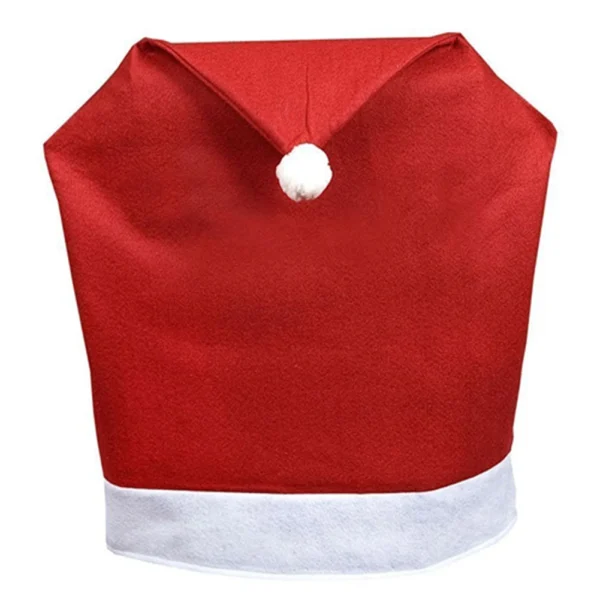 Santa Hat Chair Cover Xmas Table Decoration Dining Chair Back Cover Christmas Festive Art Kitchen Table Decorative Case Party - Image 2