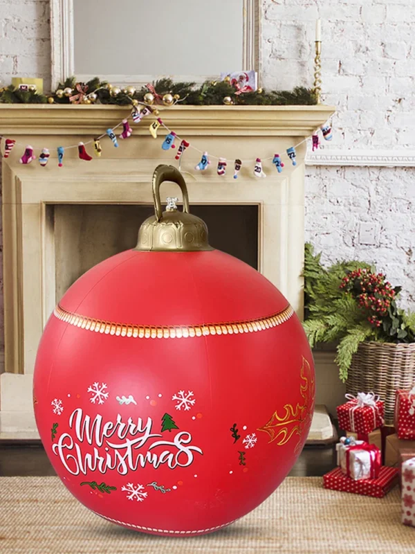 60CM Xmas Decorative Ball Water-Proof Christmas Inflatable Ball Colorful Large Porch Courtyard Ornaments