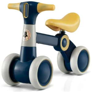 Cute Baby Balance Bike 4 Wheels Childrens Bicycle Toddlers Riding Toy w/No Pedal