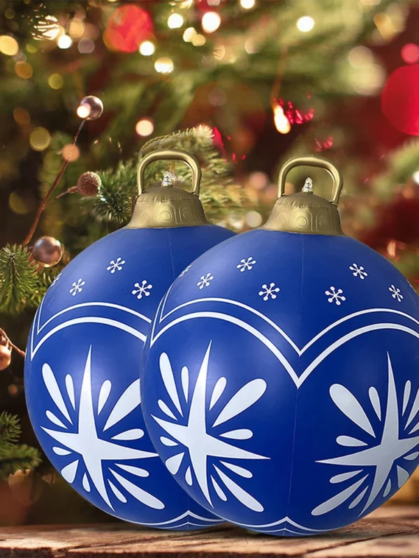 60CM Xmas Decorative Ball Water-Proof Christmas Inflatable Ball Colorful Large Porch Courtyard Ornaments - Image 3