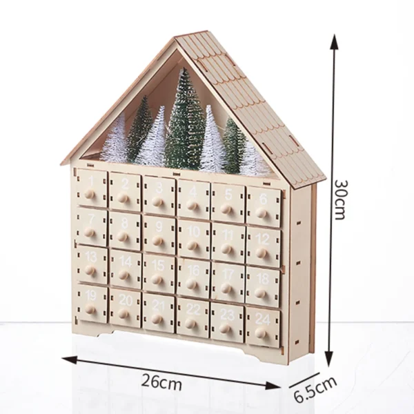 Wooden LED DIY Light Up 24 Days Countdown Calendar with Drawers Countdown To Christmas Calendar for Christmas Holiday DIY Gift - Image 4